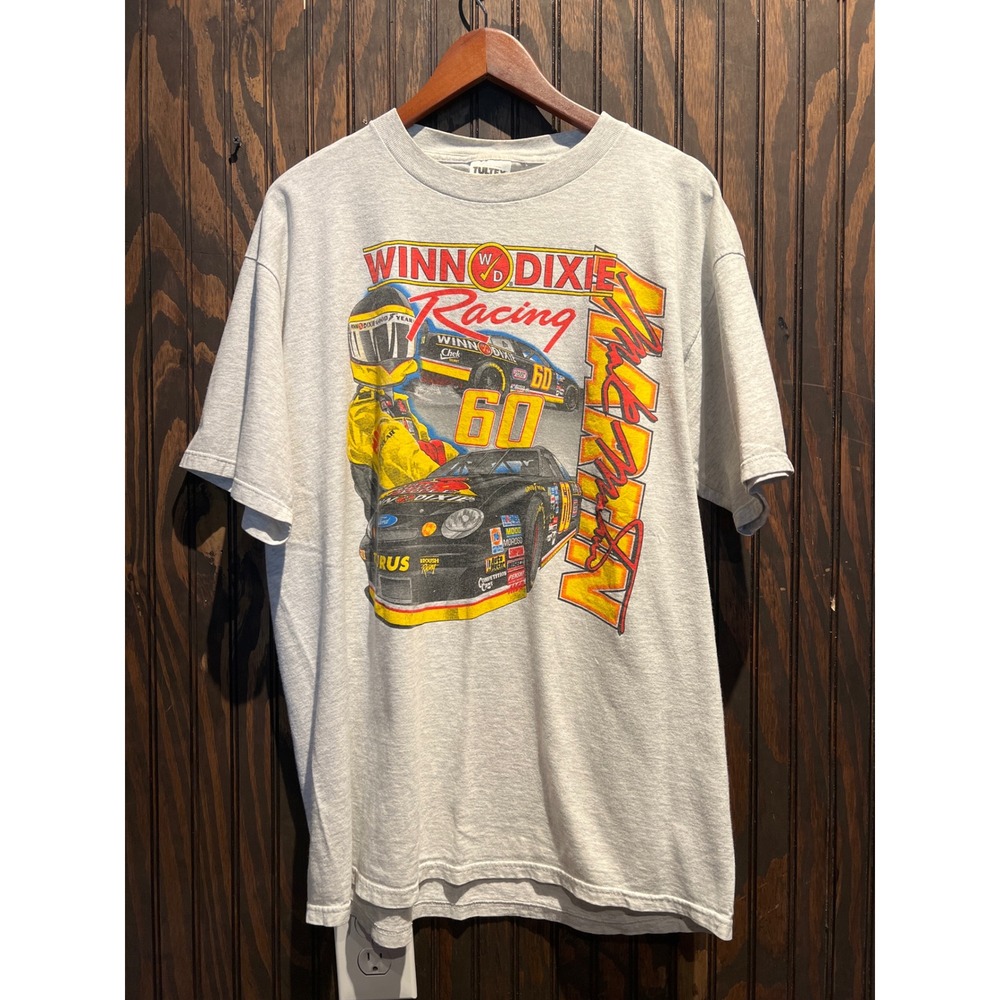 Vintage Tultex Winn Dixie Racing T-Shirt Mark Martin 60 NASCAR 1998 Gray XL